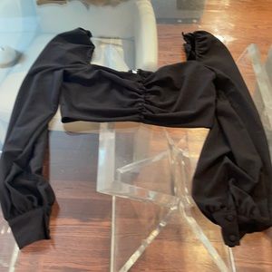 Black forever 21 crop top decorative dressy large